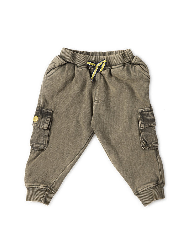 Yellow Apple-Kids' Cargo Jogger Pants with Drawstring Waist and Side Pockets