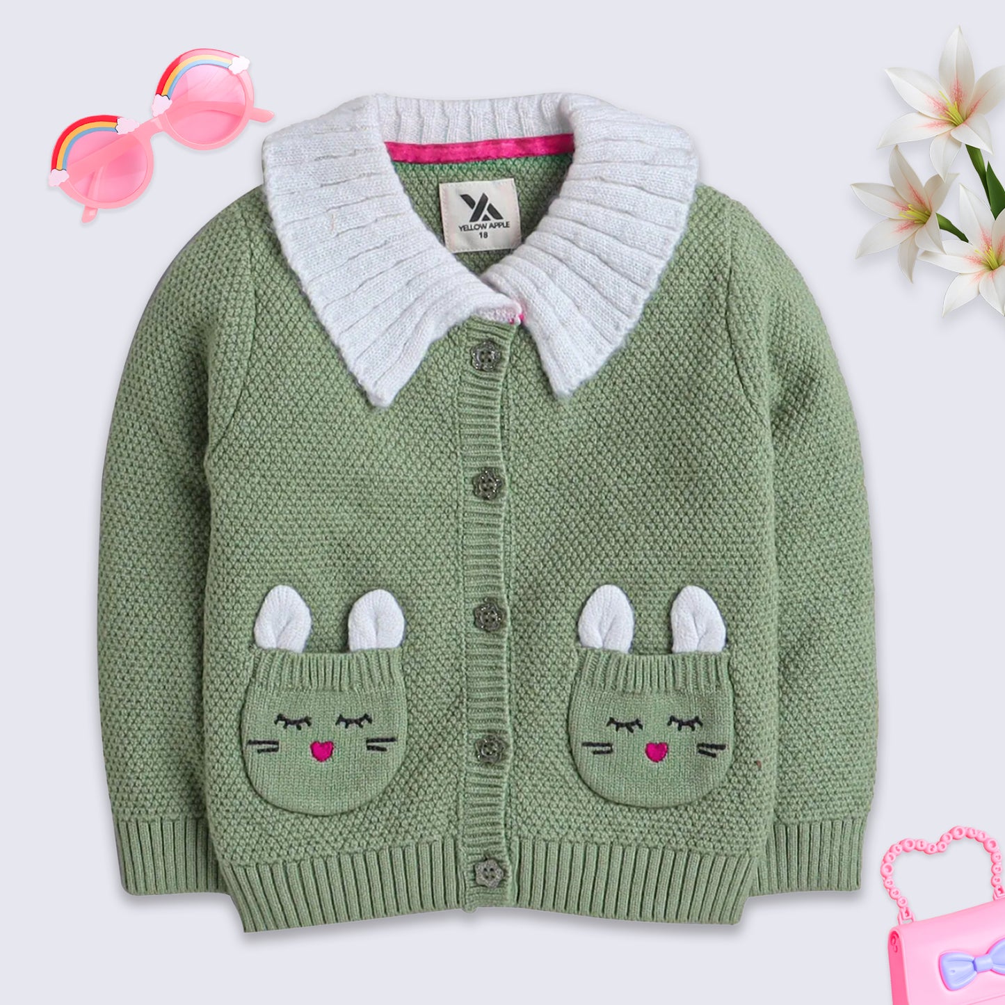 Beautiful Baby Girl Self Design Sweater
