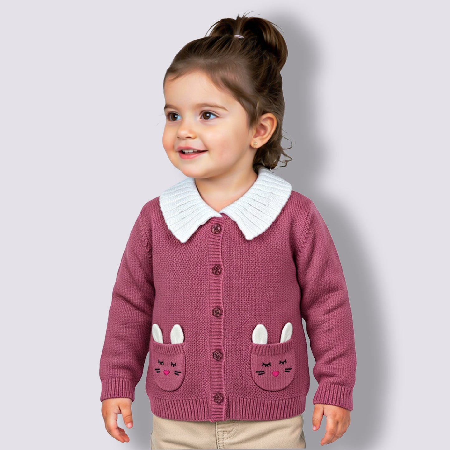 Beautiful Baby Girl Self Design Sweater