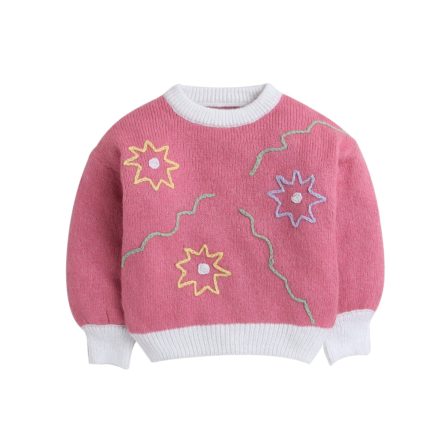 Baby Girls Full Sleeve Self Design Sweatshirt