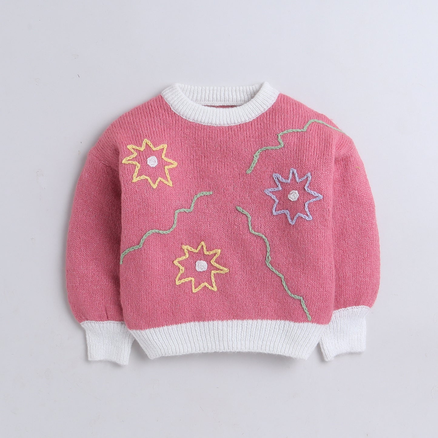 Baby Girls Full Sleeve Self Design Sweatshirt