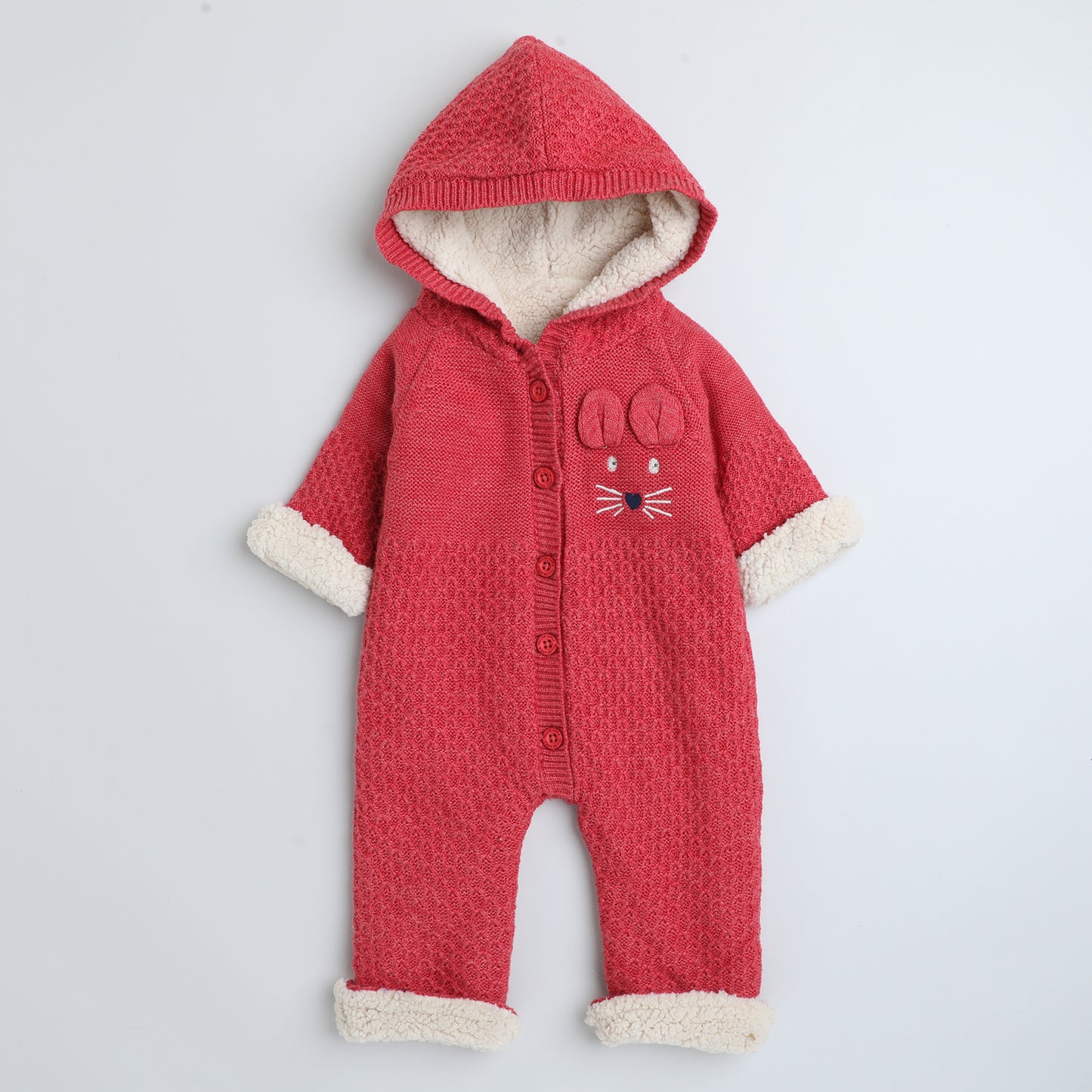 Babies Woolen Romper With Inner Fleece