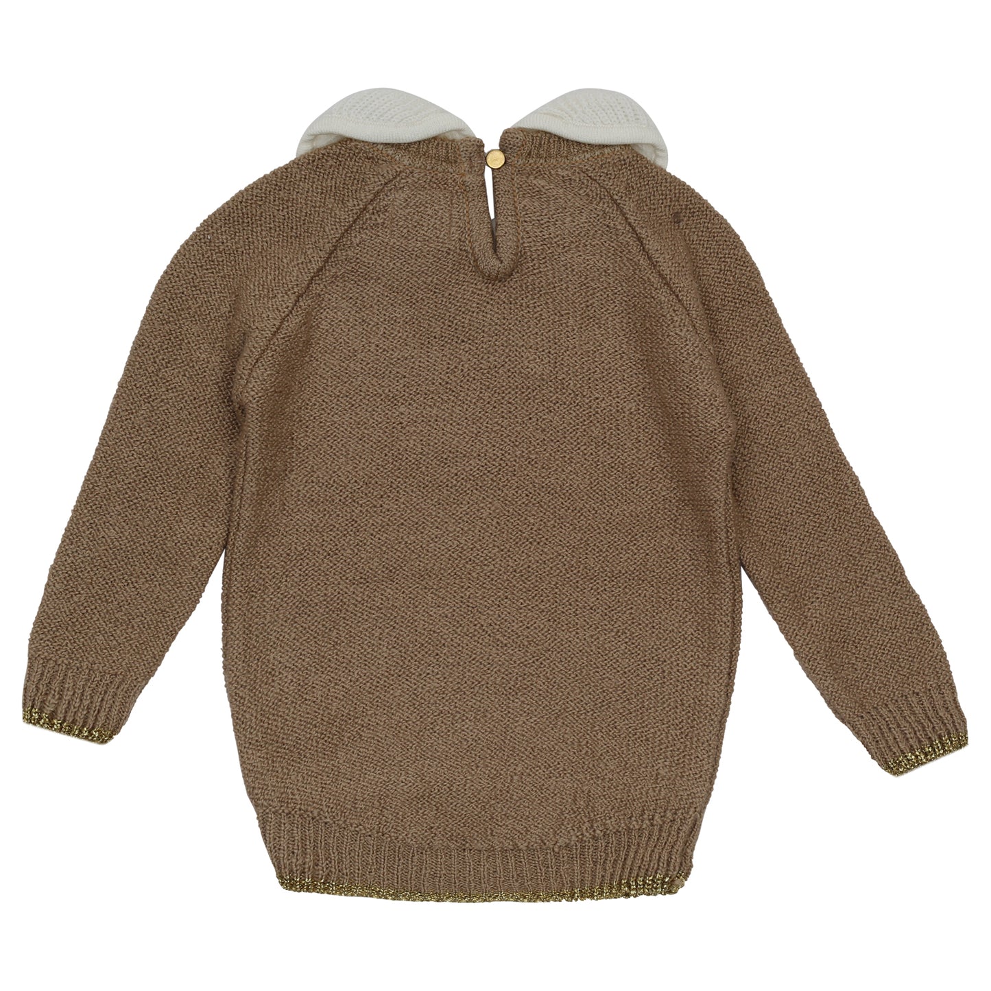 Yellow Aplle Elegant Knit Sweater with Peter Pan Collar – Sweet Style for Little Girls