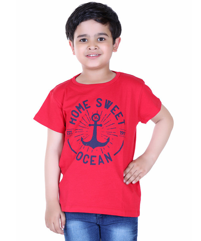 Half Sleeve Printed T-Shirts for Boys and Baby Boys Made with Pure Cotton