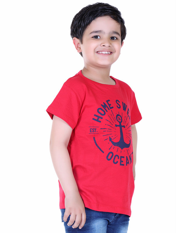 Half Sleeve Printed T-Shirts for Boys and Baby Boys Made with Pure Cotton