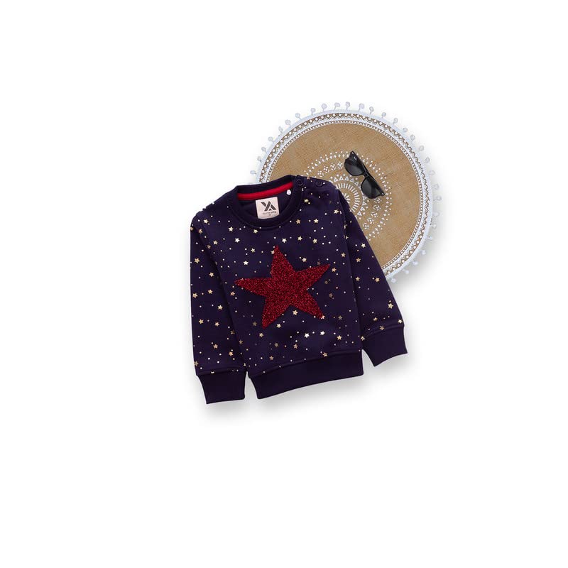 Kids Dot & Star Print Warm Sweater For Girls