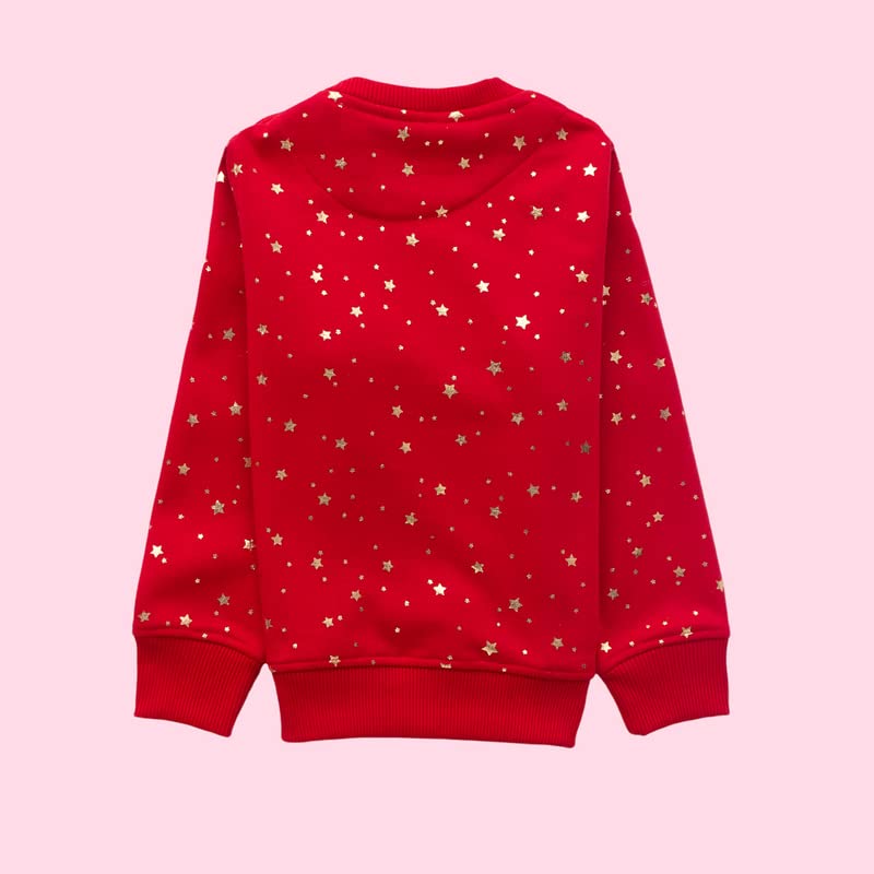 Kids Dot & Star Print Warm Sweater For Girls