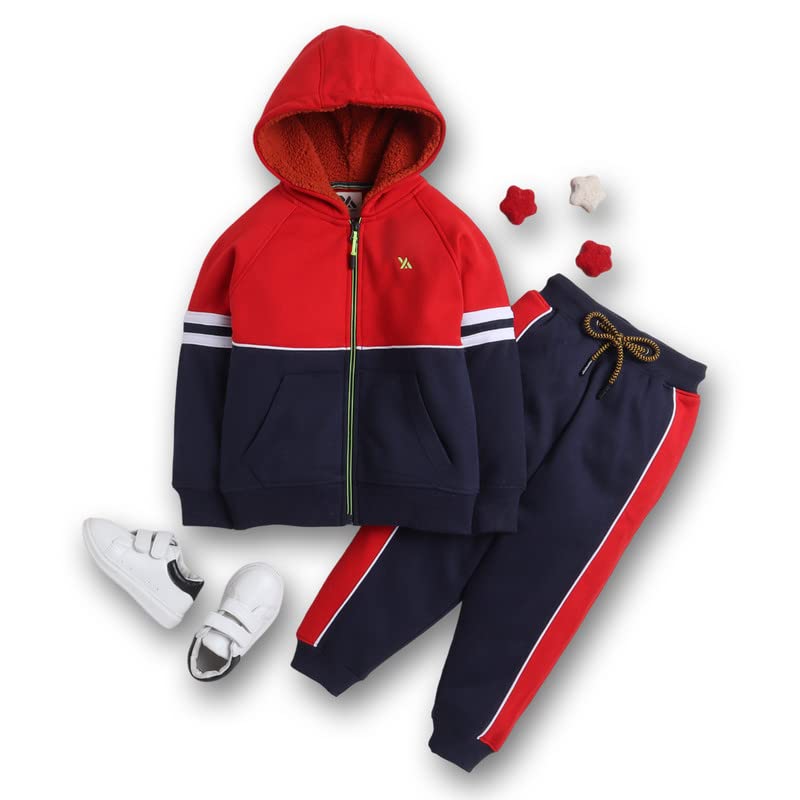 Yellow Apple Track Suit for Boys with Inner Fleece