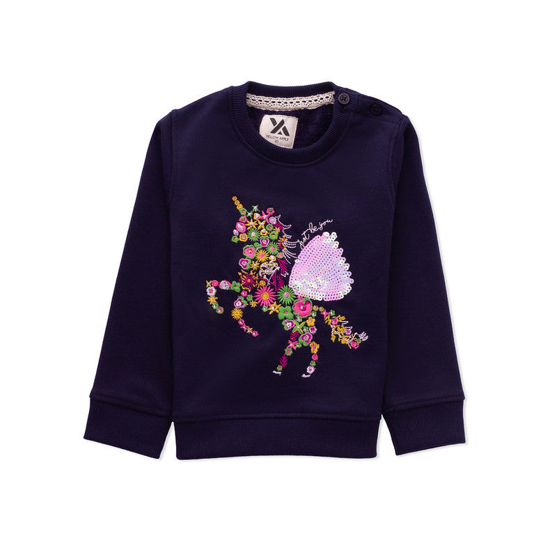 Beautiful Embellished & Embroidered Woolen Warm Sweater for Girls