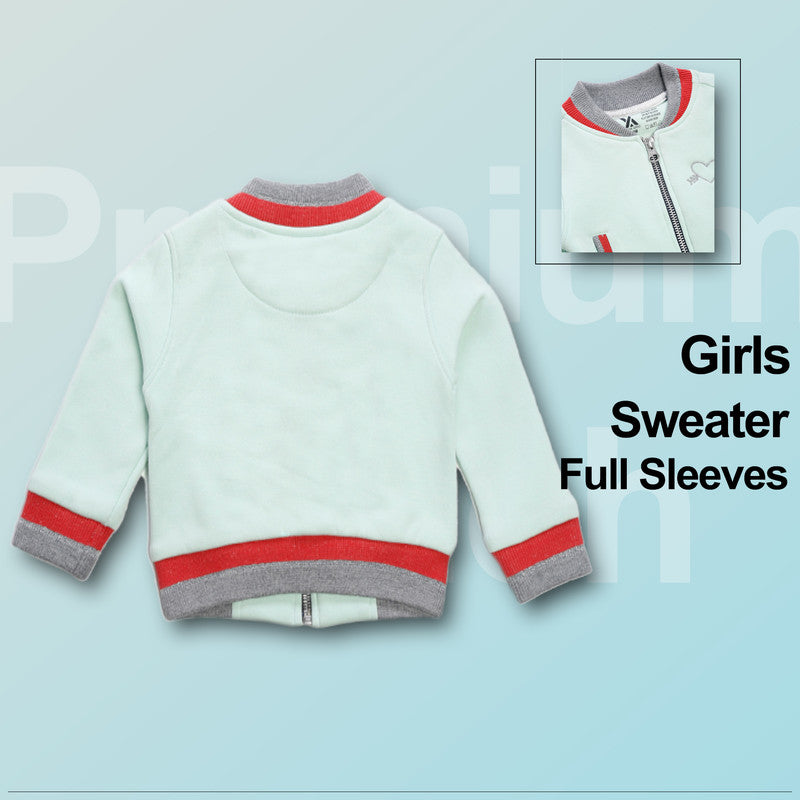 Baby Girls Self Design Round Neck Sweater