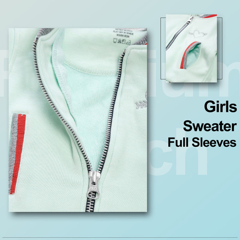 Baby Girls Self Design Round Neck Sweater