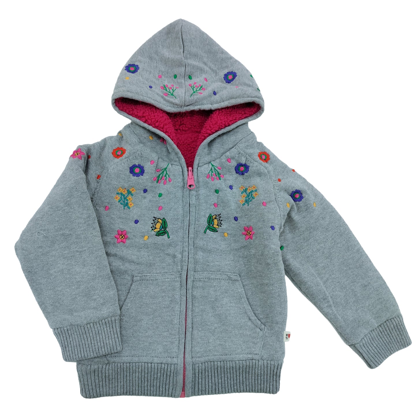 YellowApple -Beautiful Flower Print Hoody With Inner Fleece for Girls