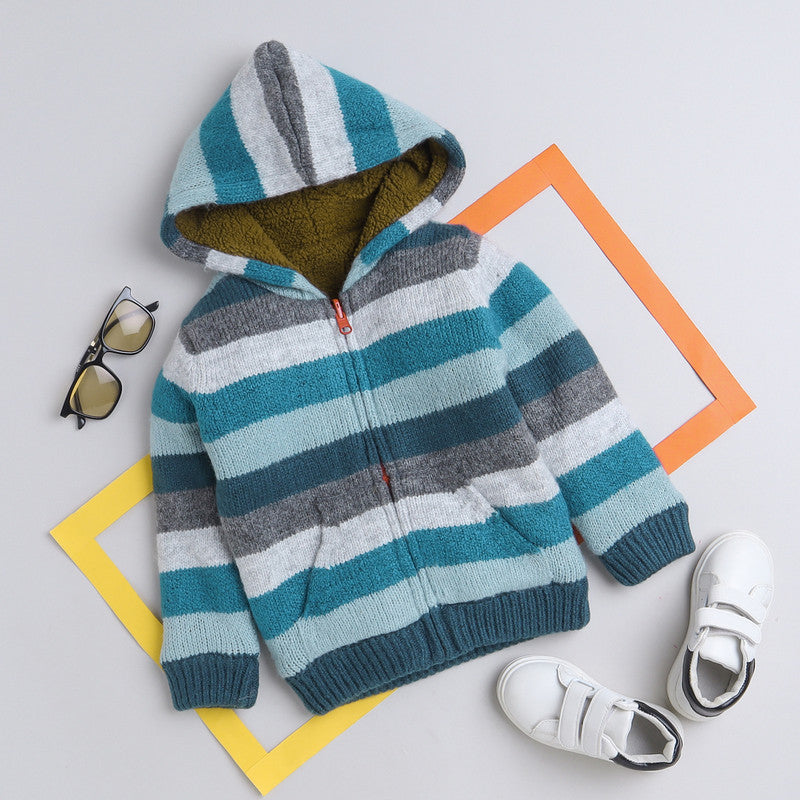 Kids Woolen Warm Hoody with Inner Fleece for Boys