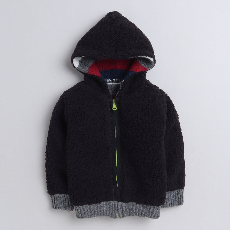 Kids Woolen Warm Hoody with Inner Fleece for Boys