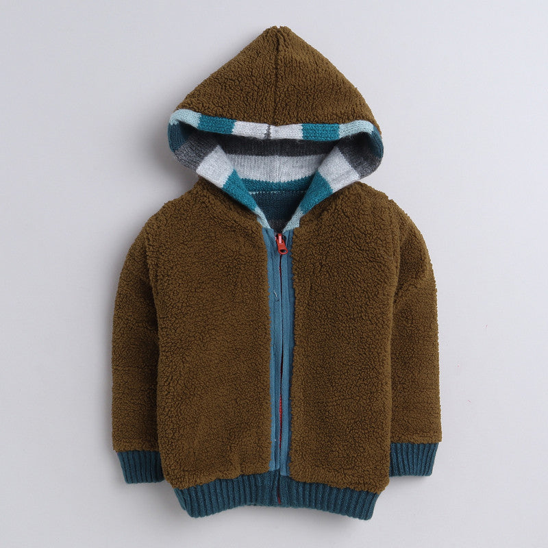 Kids Woolen Warm Hoody with Inner Fleece for Boys