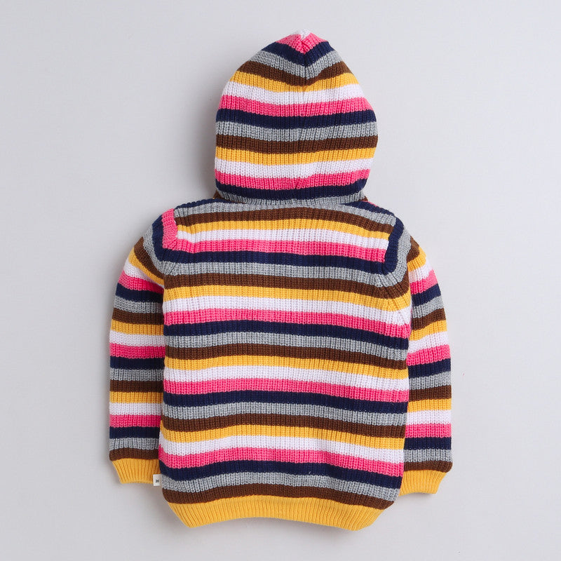 Yellow Apple Kids Woolen Warm Sweater Full Sleeve with Inner Fleece for Girls