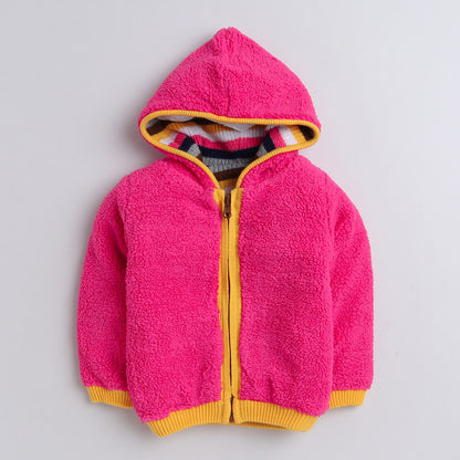 Yellow Apple Kids Woolen Warm Sweater Full Sleeve with Inner Fleece for Girls