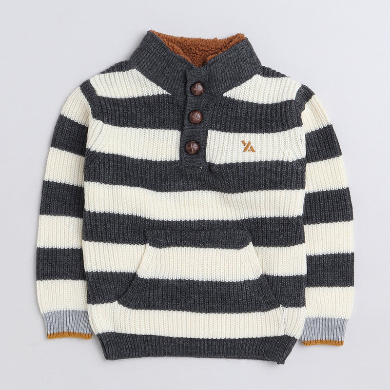 Yellow Apple Kids Woolen Warm Sweater Full Sleeve with Round Neck for Boys