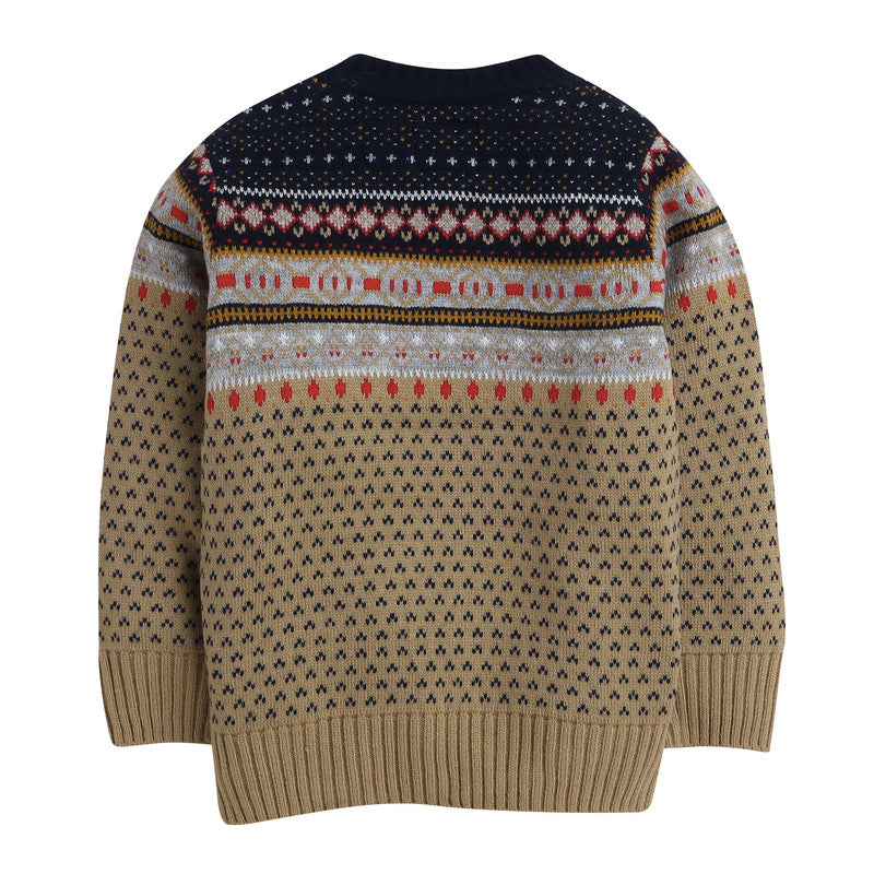 Yellow Apple Kids Woolen Warm Sweater Full Sleeve with Round Neck for Boys