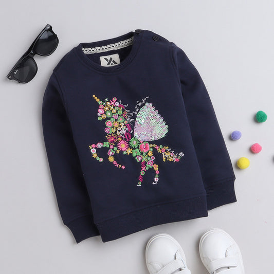 Beautiful Embellished & Embroidered Woolen Warm Sweater for Girls