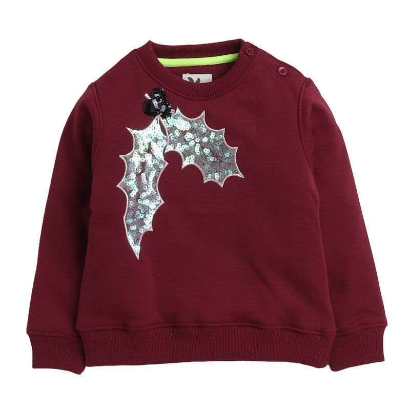 Beautiful Embellished Design Warm Sweater For Girls