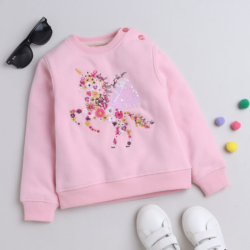 Beautiful Embellished & Embroidered Woolen Warm Sweater for Girls