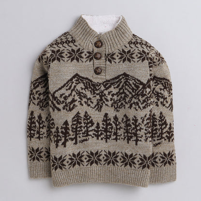 Traditional Fair Isle Knitting Pattern Warm Sweater for Boys