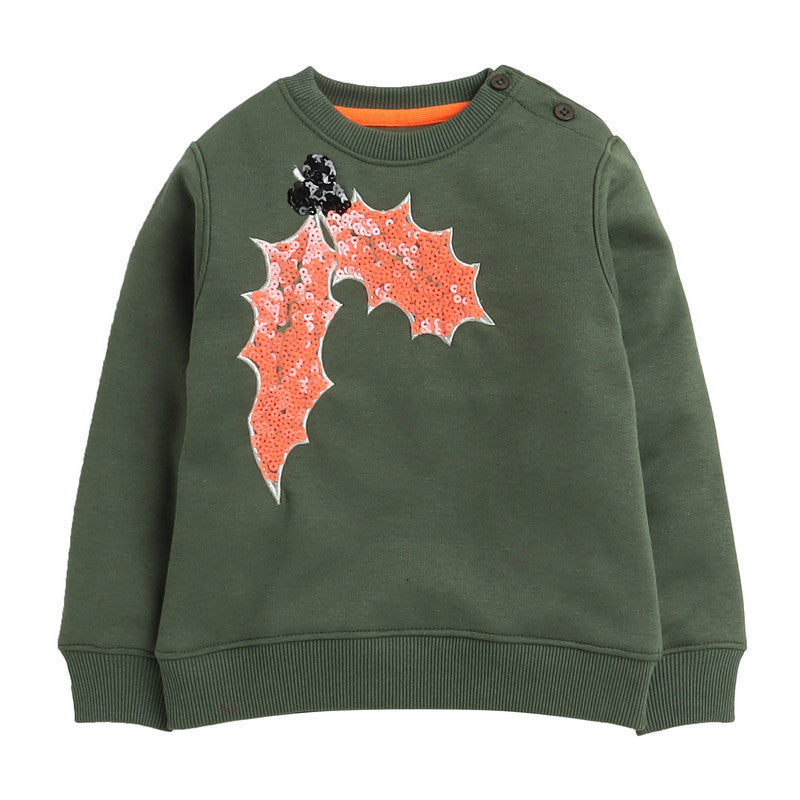 Beautiful Embellished Design Warm Sweater For Girls