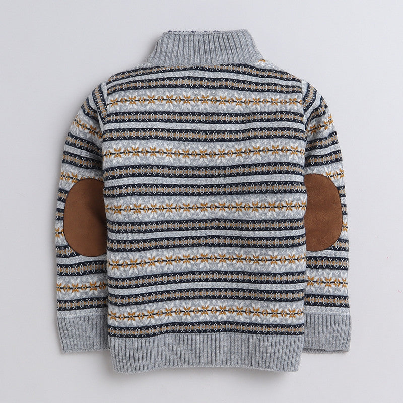 Traditional Fair Isle Knitting Pattern Warm Sweater for Boys