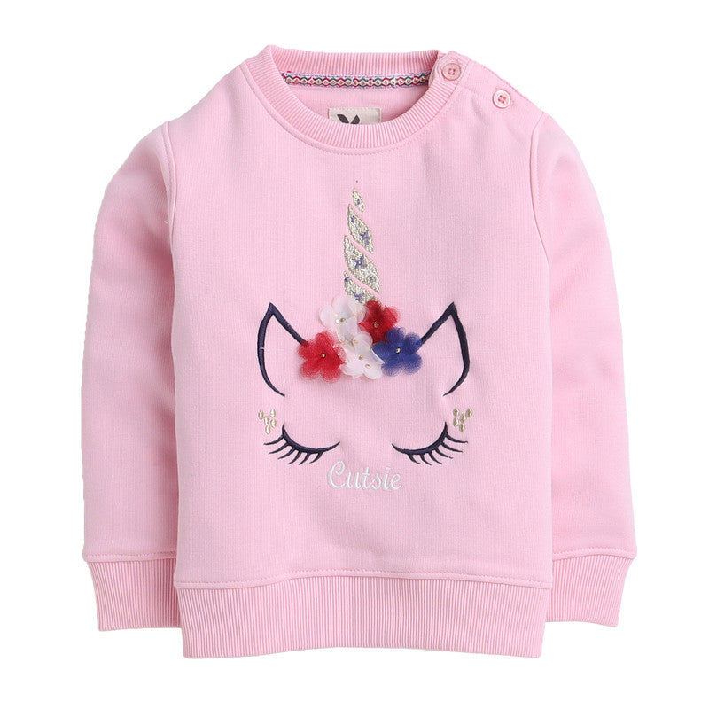 Beautiful Embroidered Woolen Warm Sweater Full Sleeve for Grils