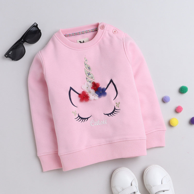 Beautiful Embroidered Woolen Warm Sweater Full Sleeve for Grils