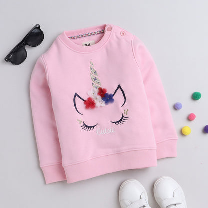 Beautiful Embroidered Woolen Warm Sweater Full Sleeve for Grils
