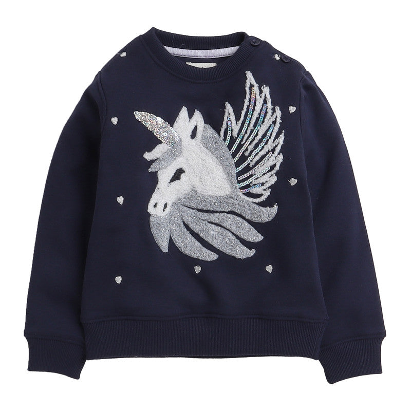 Beautiful Embellished Design Warm Sweater For Girls