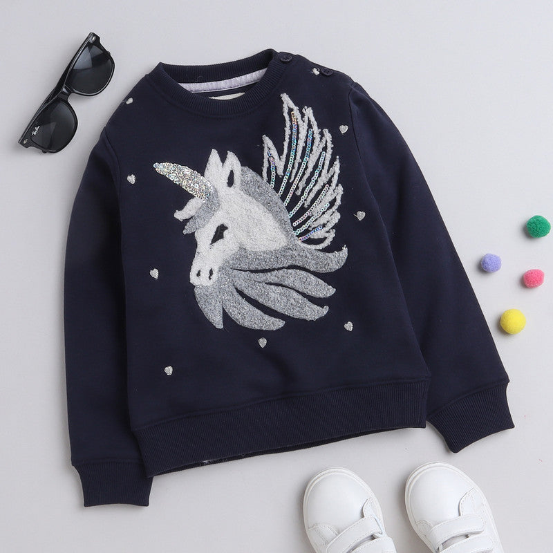 Beautiful Embellished Design Warm Sweater For Girls