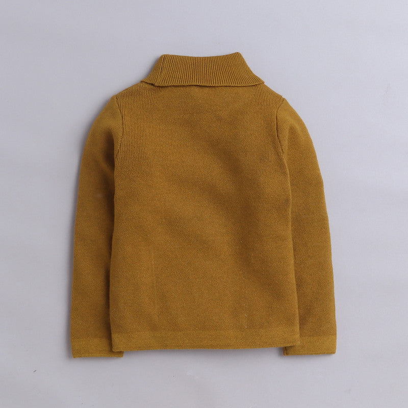 Yellow Apple Baby Girls Solid High Neck Sweater
