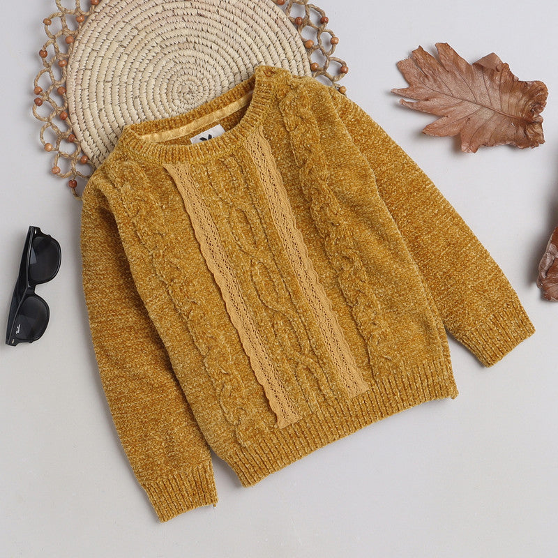 Cozy and Warm Girls Woolen Sweater Full Sleeve with Round Neck