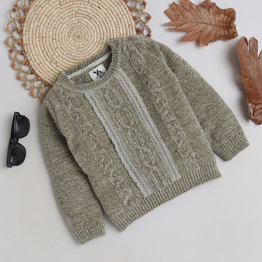 Cozy and Warm Girls Woolen Sweater Full Sleeve with Round Neck