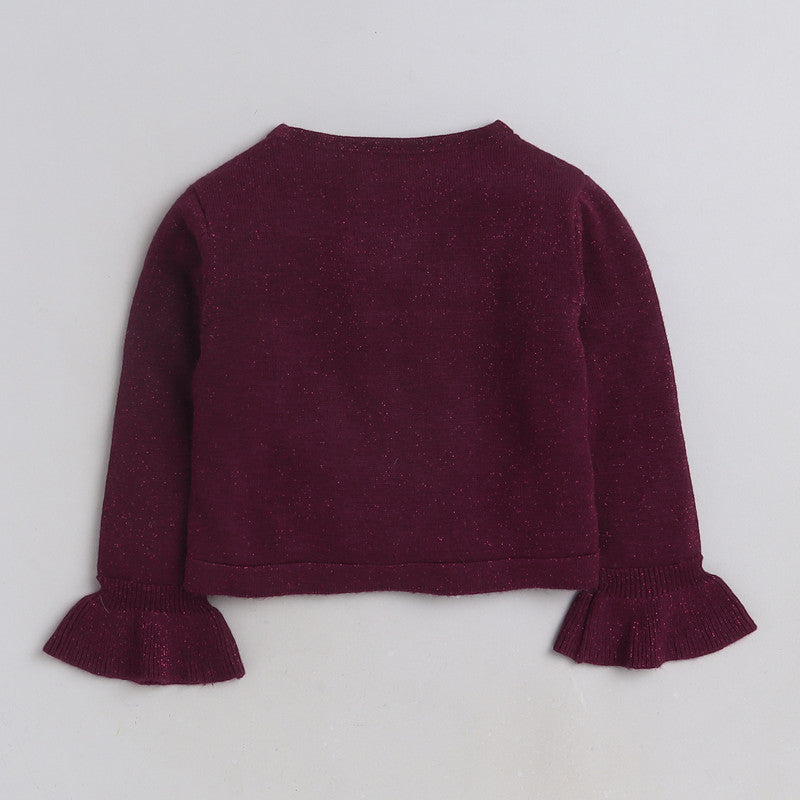 Stylish Girl Ruffle Front Sweater | Premium Winter Knitwear
