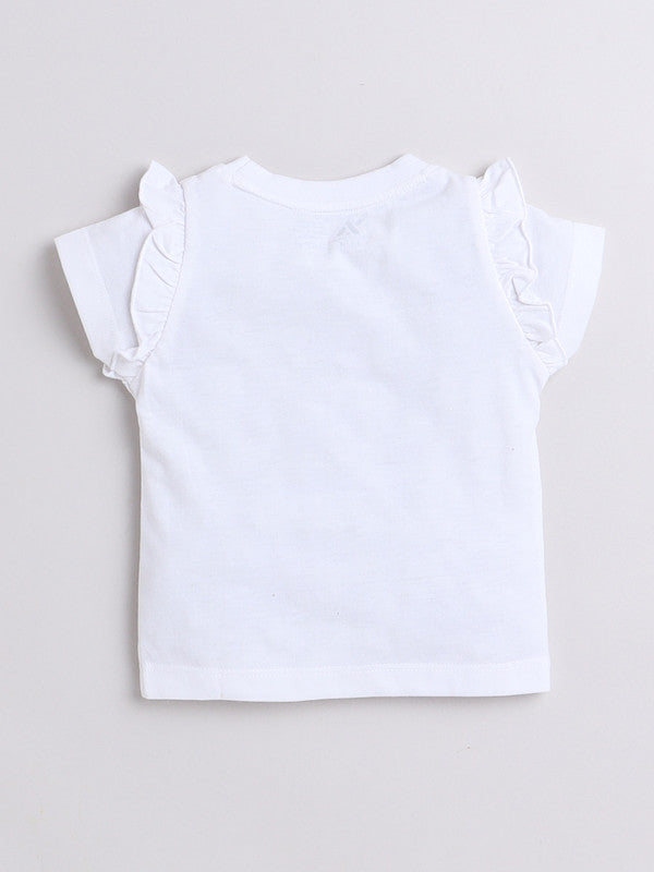 Half Sleeve Printed Cotton T-Shirts for Girls and Baby Girls