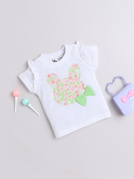 Half Sleeve Printed Cotton T-Shirts for Girls and Baby Girls