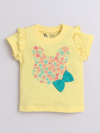 Half Sleeve Printed Cotton T-Shirts for Girls and Baby Girls