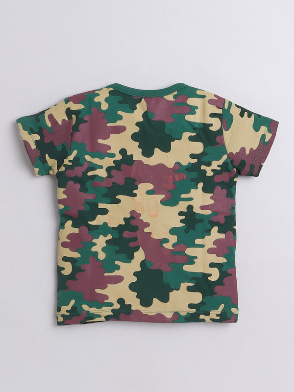 Military Half Sleeve T-Shirts for Boys and Baby Boys Made with Pure Cotton