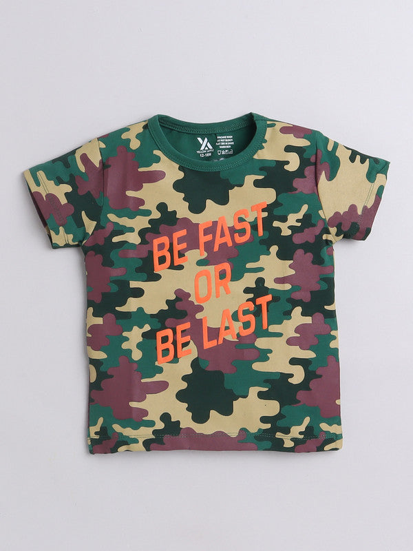 Military Half Sleeve T-Shirts for Boys and Baby Boys Made with Pure Cotton