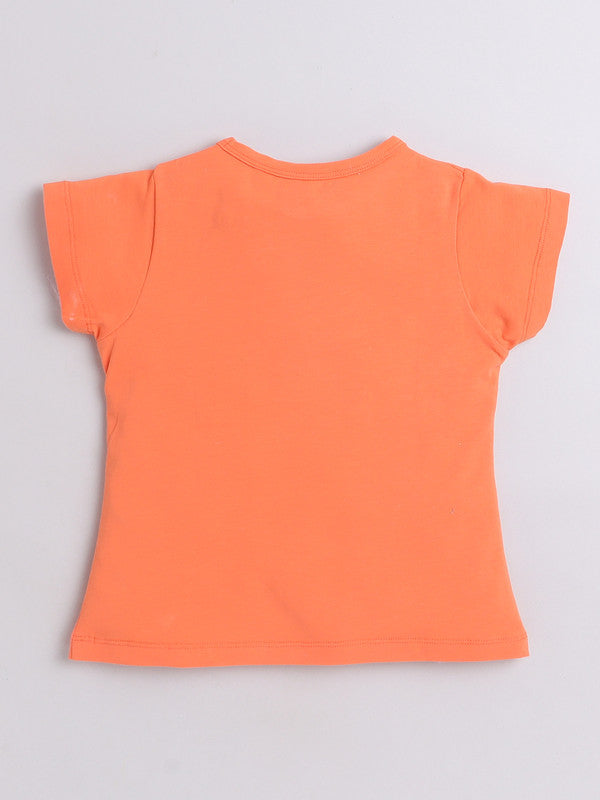 Half Sleeve Printed Cotton T-Shirts for Girls and Baby Girls