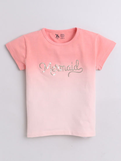Princess Embellished Half Sleeve Cotton T-Shirts for Girls and Baby Girls