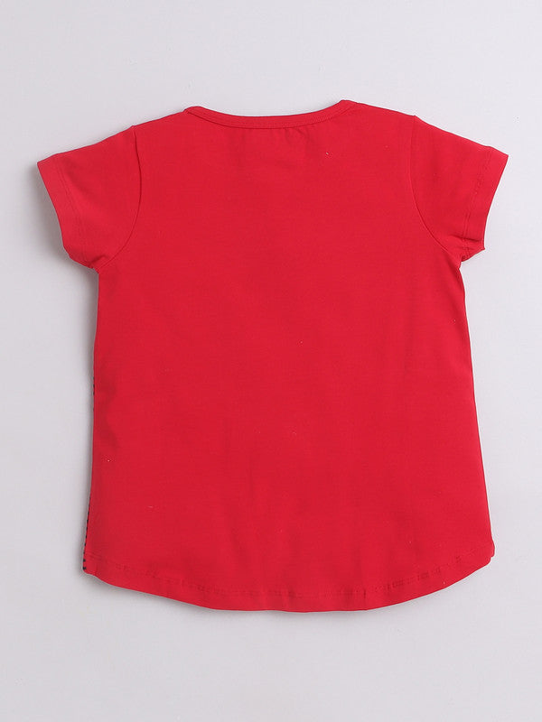 Printed Half Sleeve Cotton T-Shirts for Girls and Baby Girls