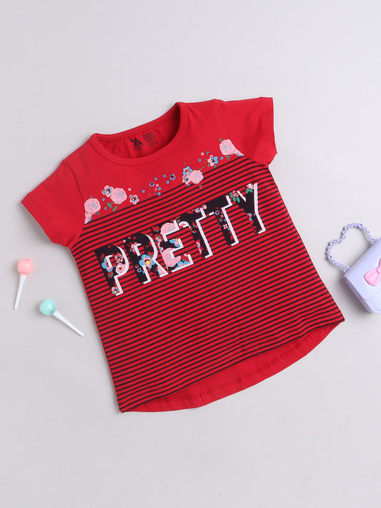 Printed Half Sleeve Cotton T-Shirts for Girls and Baby Girls