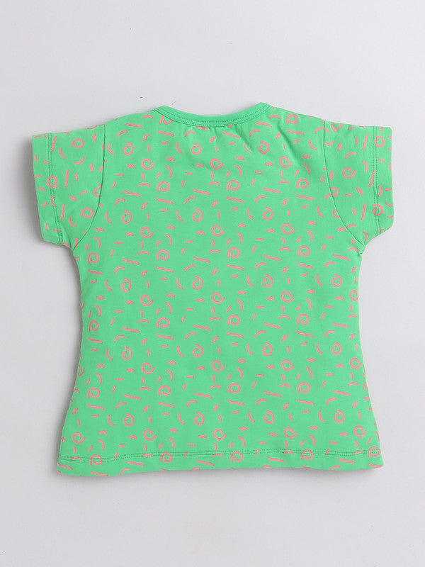 Half Sleeve Printed Cotton T-Shirts for Girls and Baby Girls