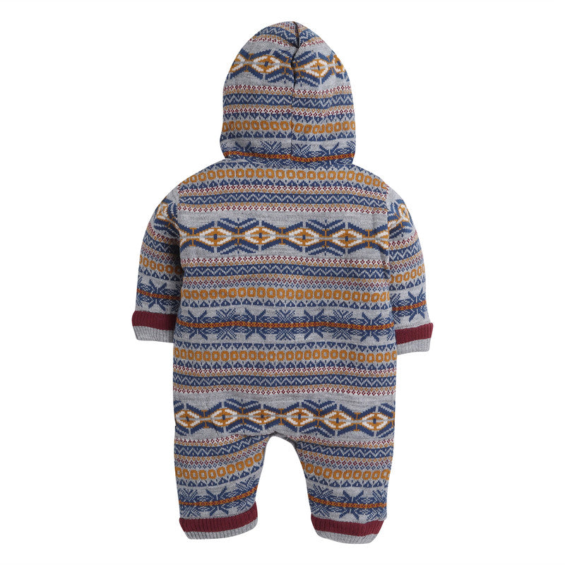 Babies Woolen Romper Fair Isle Knitting Pattern