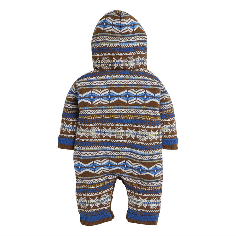 Babies Woolen Romper Fair Isle Knitting Pattern